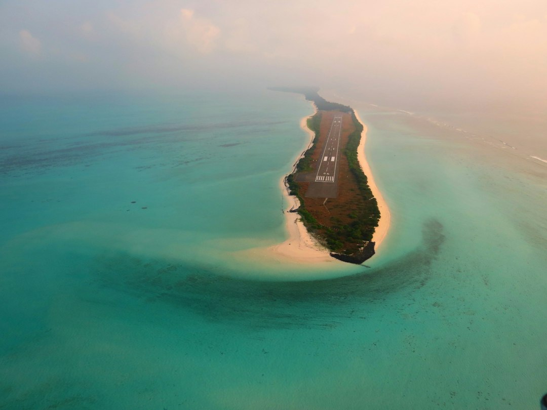 Agatti Island and turquoise lagoon in Lakshadweep