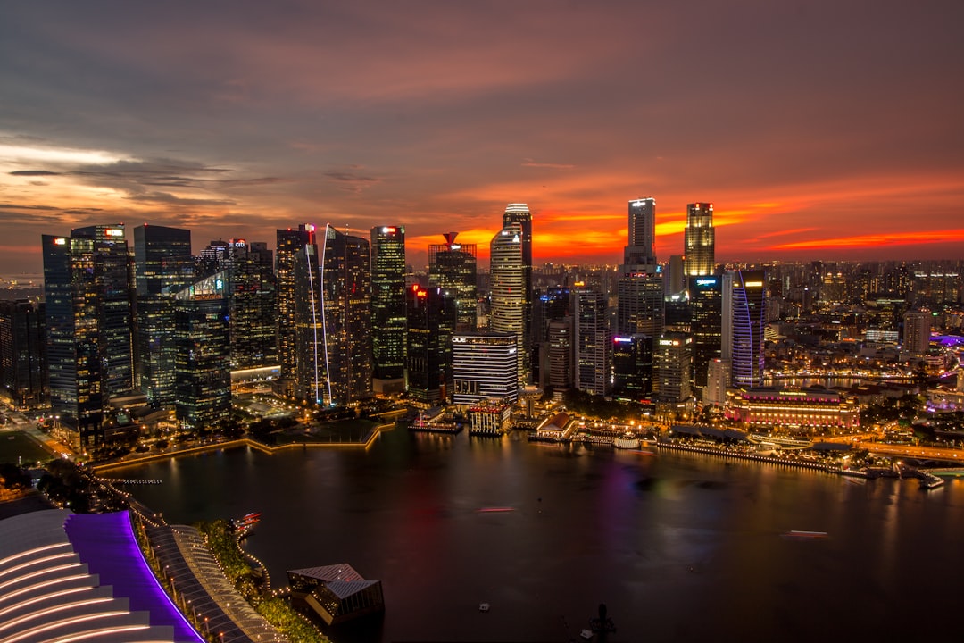 Singapore Marina Bay skyline at night